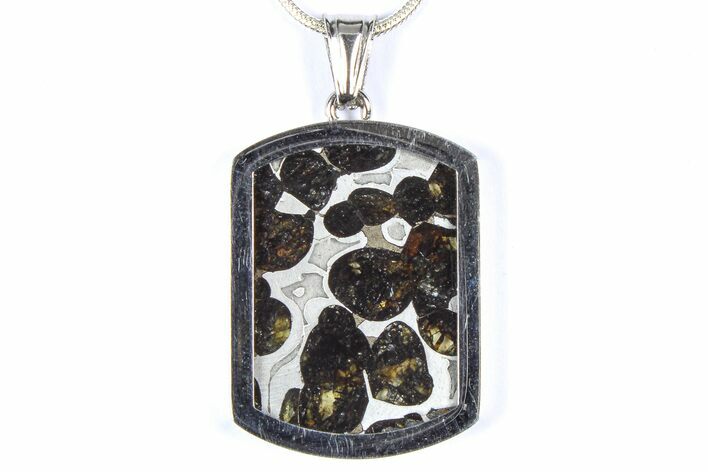 Sericho Pallasite Dog Tag Meteorite Pendant - Kenya #380551